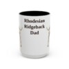 15oz Rhodesian Ridgeback Dog Dad Mug, Black, front view