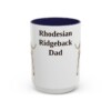 15oz Rhodesian Ridgeback Dog Dad Mug, Navy, front view