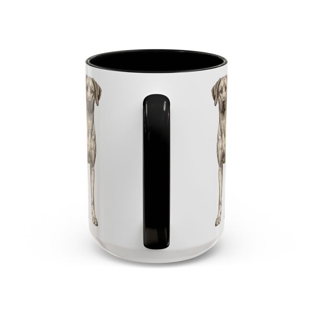 15oz Funny Rhodesian Ridgeback Mug, Black, back view