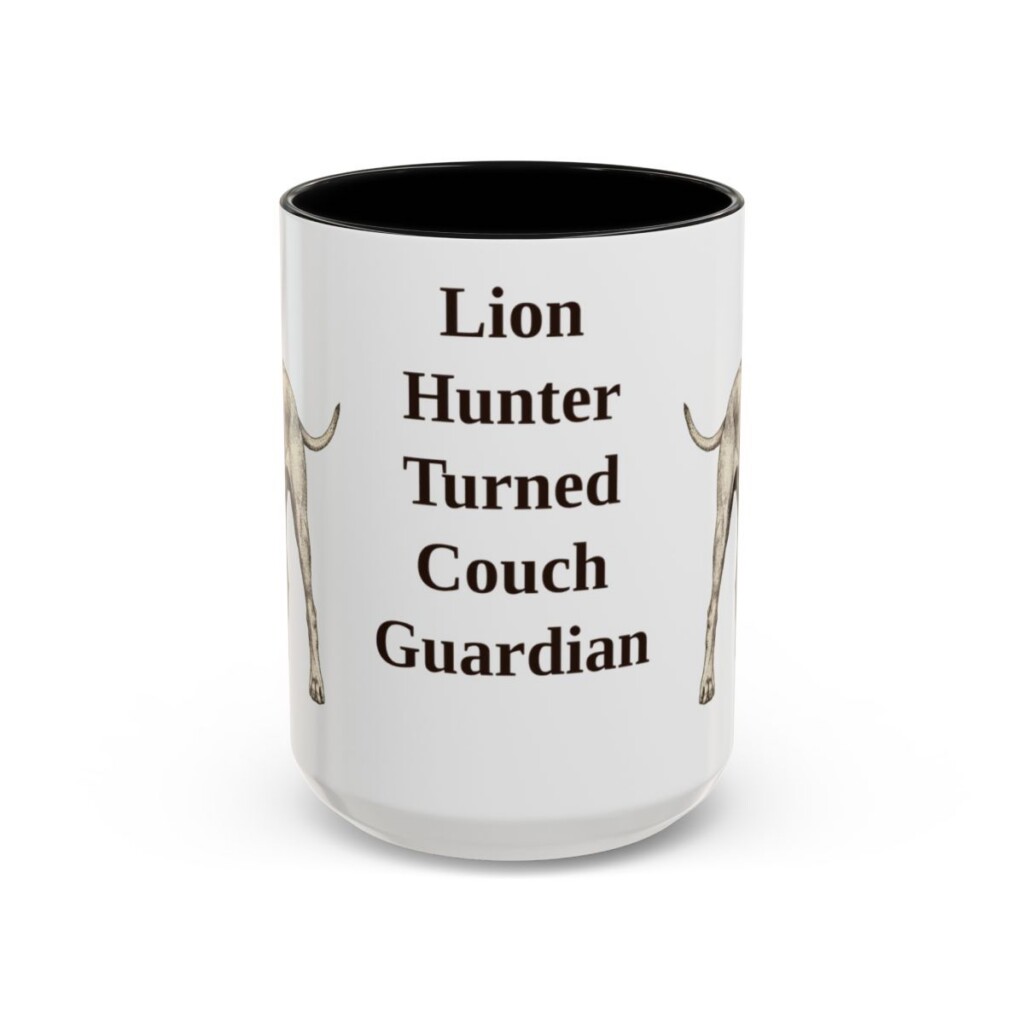 15oz Funny Rhodesian Ridgeback Mug, Black, front view