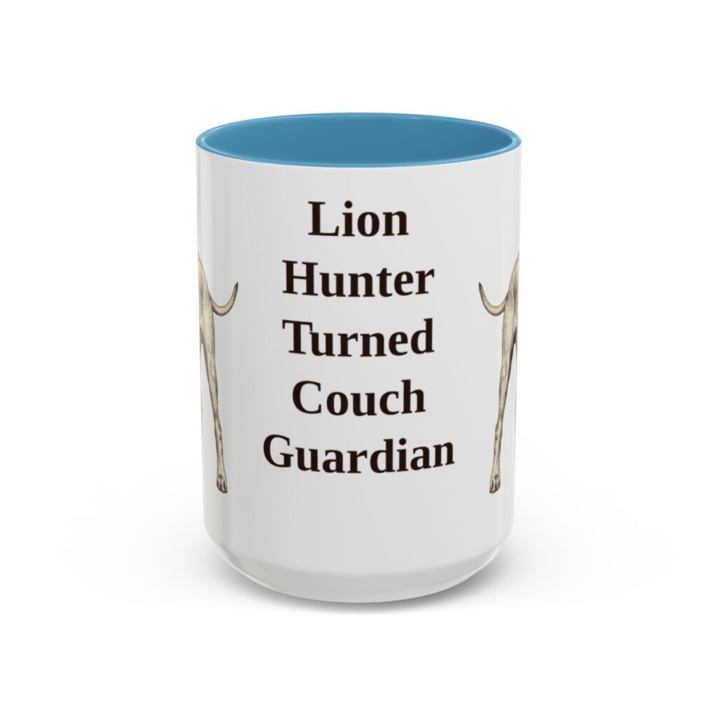 15oz Funny Rhodesian Ridgeback Mug, Light Blue, front view