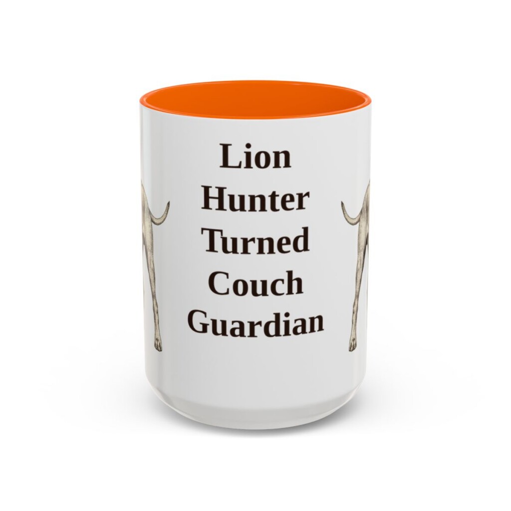 15oz Funny Rhodesian Ridgeback Mug, Orange, front view