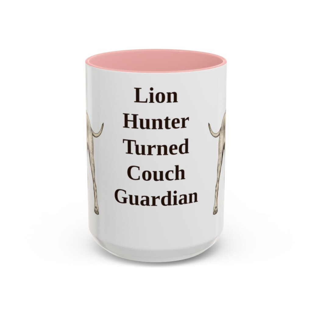 15oz Funny Rhodesian Ridgeback Mug, Pink, front view