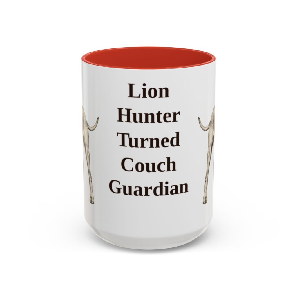 15oz Funny Rhodesian Ridgeback Mug, Red, front view