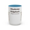 15oz Rhodesian Ridgeback Latin Mug, Light Blue, front view