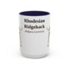 15oz Rhodesian Ridgeback Latin Mug, Navy, front view