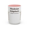 15oz Rhodesian Ridgeback Latin Mug, Pink, front view