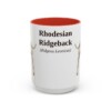 15oz Rhodesian Ridgeback Latin Mug, Red, front view