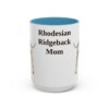 15oz Rhodesian Ridgeback Dog Mom Mug, Light Blue, front view