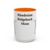 15oz Rhodesian Ridgeback Dog Mom Mug, Orange, front view