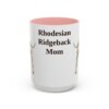 15oz Rhodesian Ridgeback Dog Mom Mug, Pink, front view