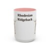 15oz Rhodesian Ridgeback Mug, Pink, front view