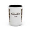 15oz Rottweiler Dog Dad Mug, Black, front view
