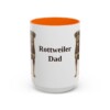 15oz Rottweiler Dog Dad Mug, Orange, front view