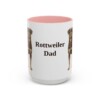15oz Rottweiler Dog Dad Mug, Pink, front view
