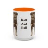 15oz Funny Rottweiler Mug, Orange, front view