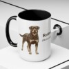 15oz Rottweiler Latin Mug, Black, lifestyle photo