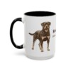 15oz Rottweiler Latin Mug, Black, left side view