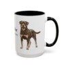 15oz Rottweiler Latin Mug, Black, right side view
