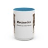 15oz Rottweiler Latin Mug, Light Blue, front view