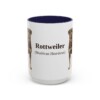 15oz Rottweiler Latin Mug, Navy, front view