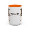 15oz Rottweiler Latin Mug, Orange, front view