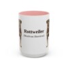 15oz Rottweiler Latin Mug, Pink, front view