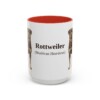 15oz Rottweiler Latin Mug, Red, front view