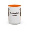 15oz-rottweiler-mug-mom-orange 15oz Rottweiler Dog Mom Mug, Orange, front view
