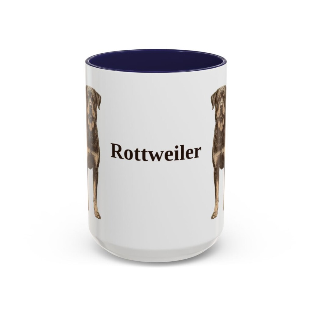 15oz Rottweiler Mug, Navy, front view