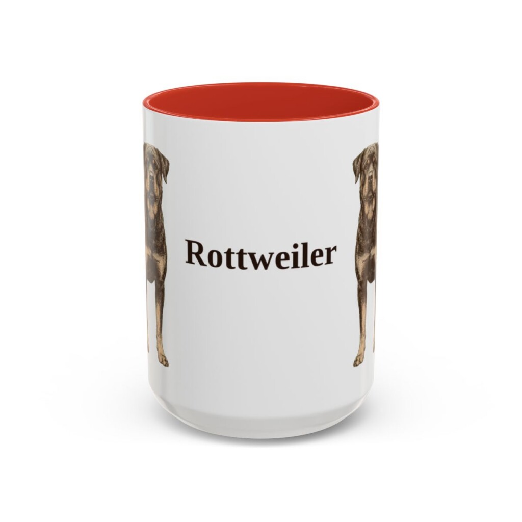 15oz Rottweiler Mug, Red, front view
