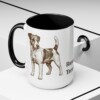 15oz Russell Terrier Mug, Black, lifestyle photo