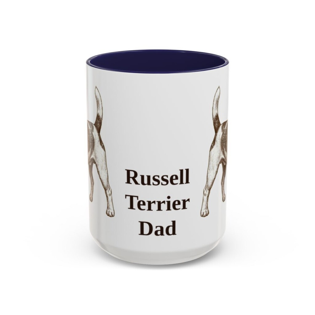 15oz-russell-terrier-mug-dad-navy 15oz Russell Terrier Dog Dad Mug, Navy, front view