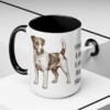 15oz Funny Russell Terrier Mug, Black, lifestyle photo