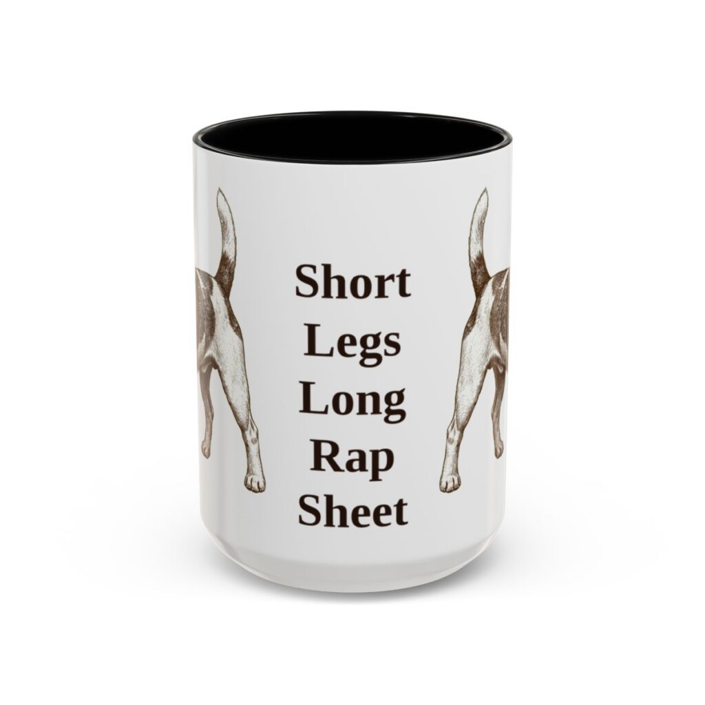 15oz Funny Russell Terrier Mug, Black, front view