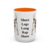 15oz Funny Russell Terrier Mug, Orange, front view