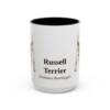 15oz Russell Terrier Latin Mug, Black, front view