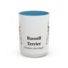 15oz Russell Terrier Latin Mug, Light Blue, front view
