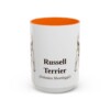 15oz Russell Terrier Latin Mug, Orange, front view