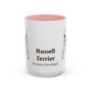 15oz Russell Terrier Latin Mug, Pink, front view