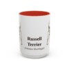 15oz Russell Terrier Latin Mug, Red, front view