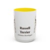15oz Russell Terrier Latin Mug, Yellow, front view