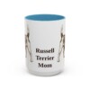 15oz Russell Terrier Dog Mom Mug, Light Blue, front view