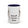 15oz Russell Terrier Dog Mom Mug, Navy, front view