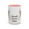 15oz Russell Terrier Dog Mom Mug, Pink, front view