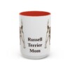 15oz Russell Terrier Dog Mom Mug, Red, front view