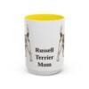 15oz Russell Terrier Dog Mom Mug, Yellow, front view