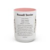 15oz Russell Terrier Mug, Pink, front view