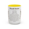 15oz Russell Terrier Mug, Yellow, front view