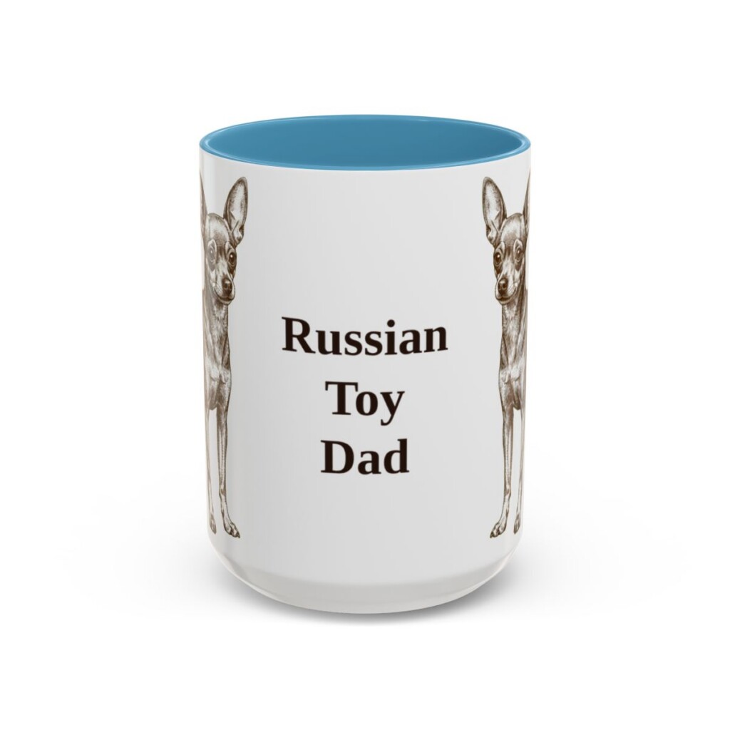 15oz-russian-toy-mug-dad-light-blue 15oz Russian Toy Dog Dad Mug, Light Blue, front view